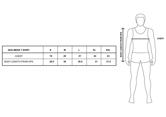 Size Chart for Men's T-Shirts